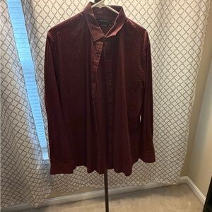 Axist Men's Deep Red Casual Button Down Shirt